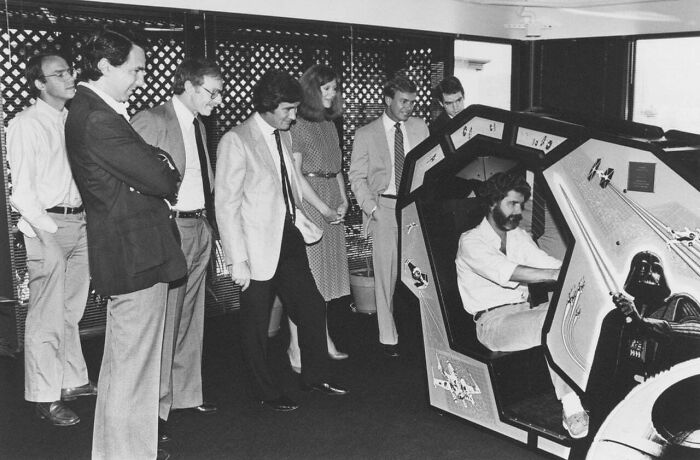 George Lucas Trying to Beat Us at the Star Wars Arcade (1983)
