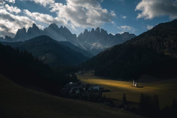 Sunlight Spotlight On A Tiny Church By Khaichuin Sim