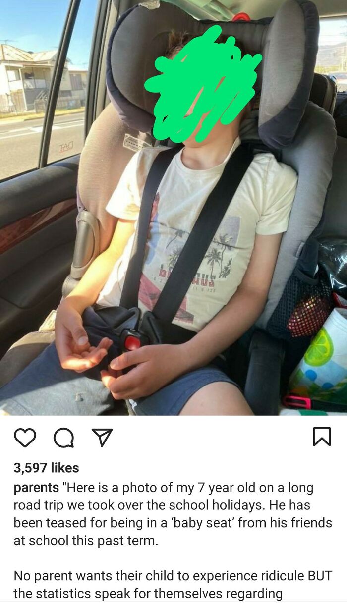 Kid Bullied For Sitting in Car Seat, So Mom Goes All Out Online