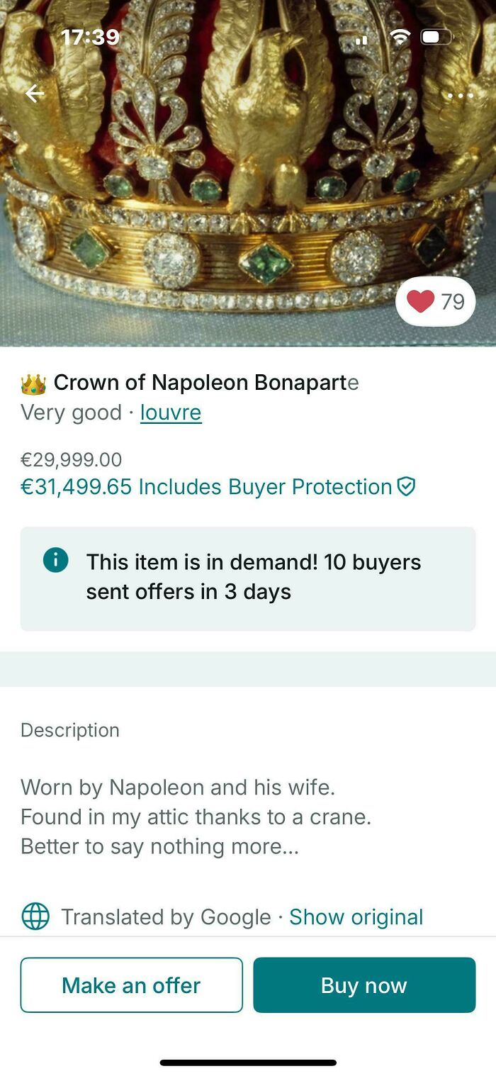 Selling My Royal Crown (Yeah, Really)