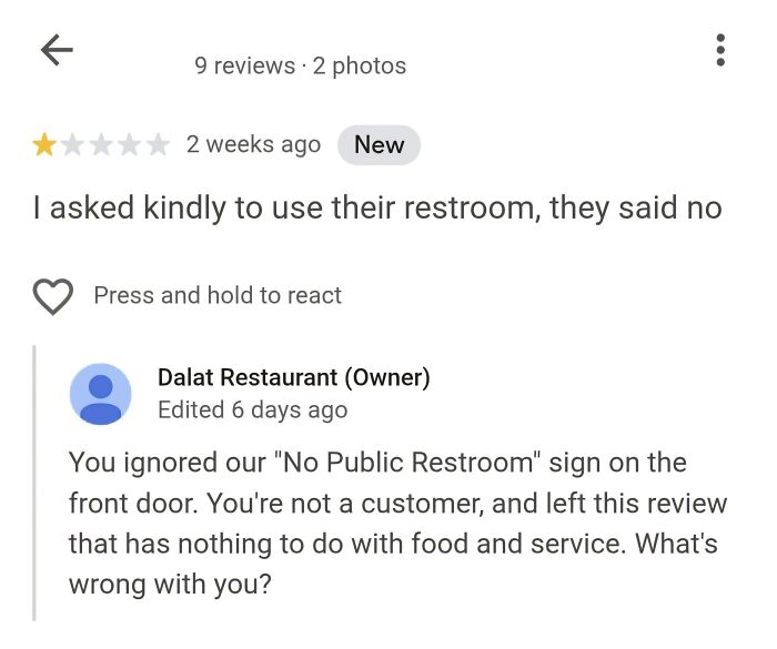 Owner’s Not Having It