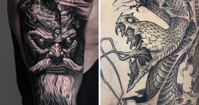 16 Mind-Blowing Tattoos That Took Ancient Myths And Geometry And Made Them Awesome
