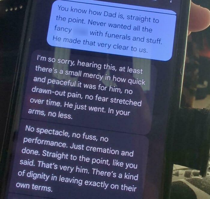 A Friend Sent Me An AI Reply About My Dad Passing. Yep.