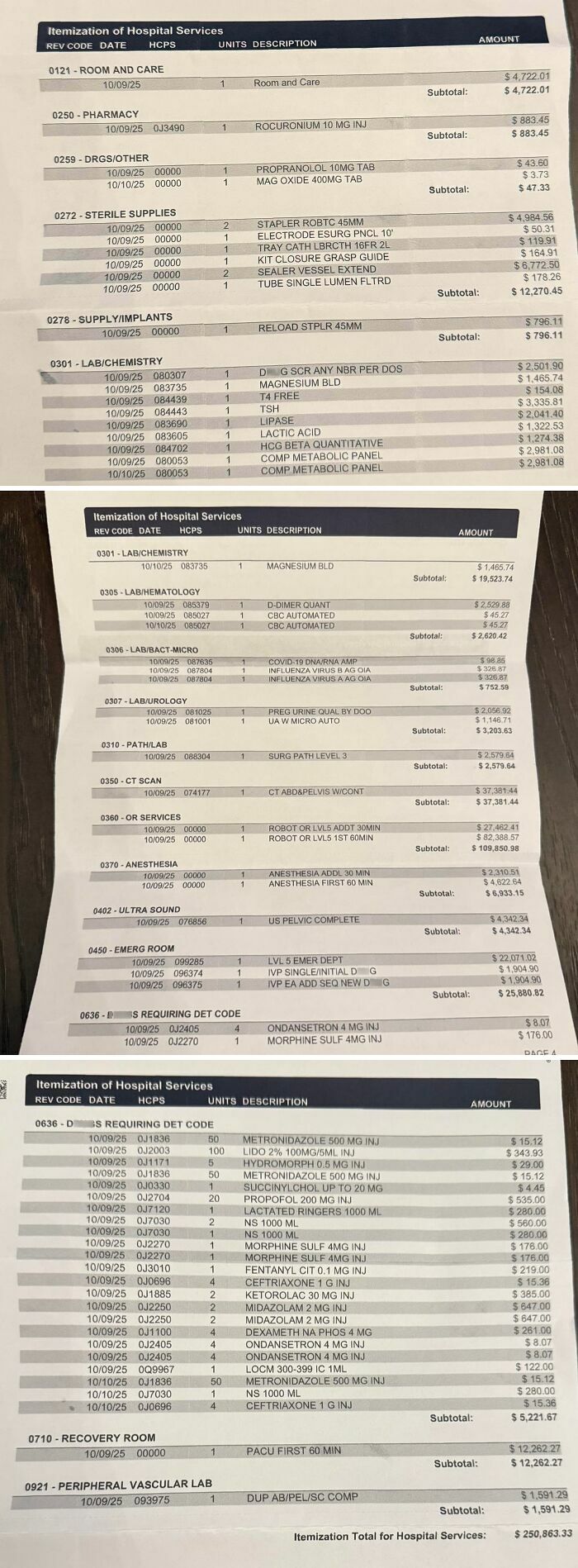 $250k Hospital Bill For A One-Day Appendectomy Stay. Nope, Not Joking.