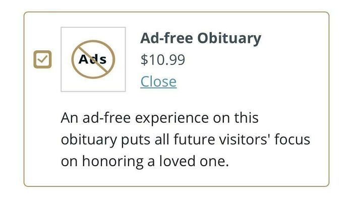 Pay To Watch Ads-Free Obituaries Online. Sure.