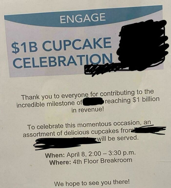 Made A Billion Dollars, Got Cupcakes. Life’s Fair.
