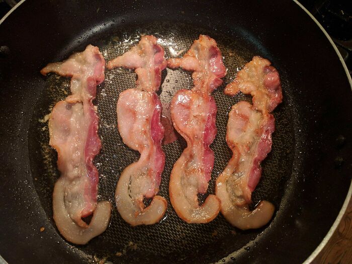 My Bacon Looks Like Little Seahorses. Breakfast Just Got Fancy