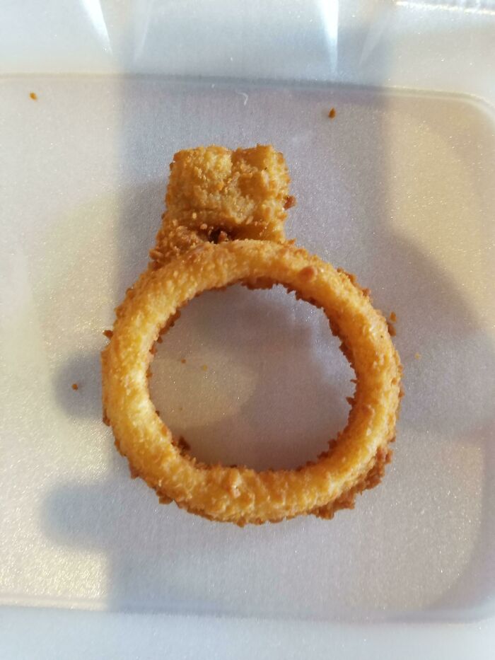 Got An Onion Ring That Actually Looks Like A Ring. Jewelry, Meet Snack!