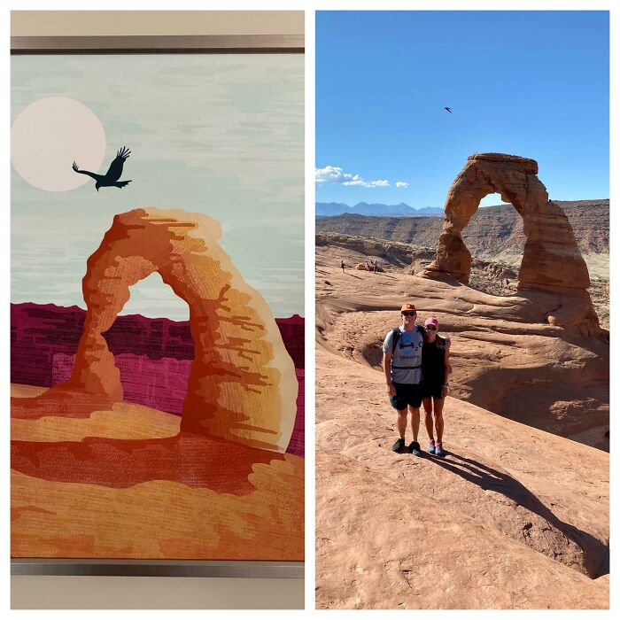 Our Old Painting And A Recent Photo Captured The Same Bird In The Perfect Spot—Talk About Picture Perfect!