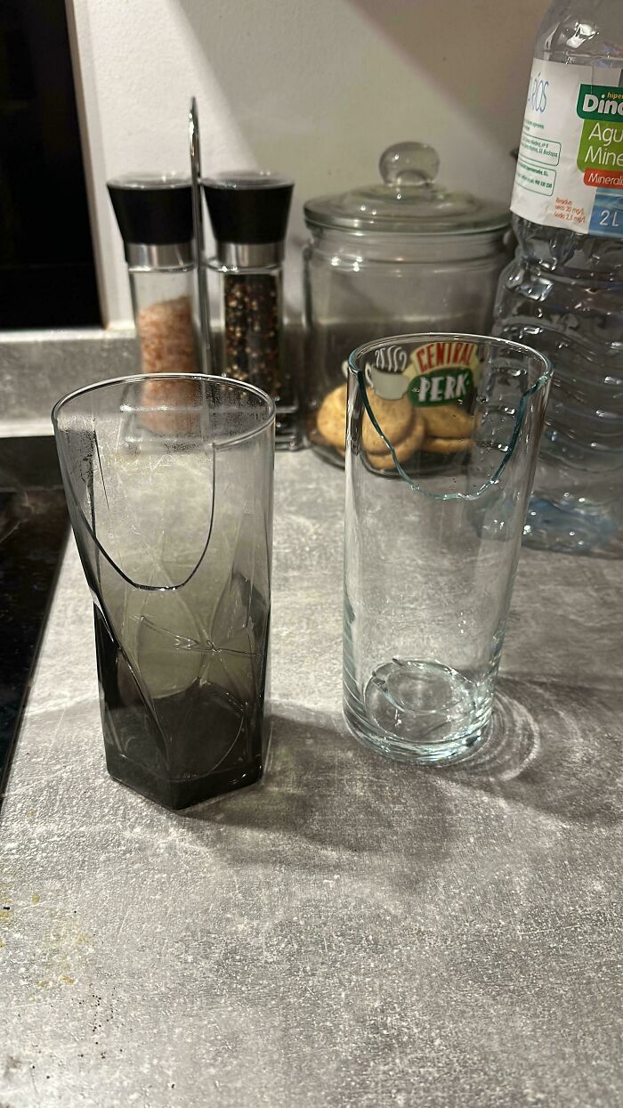 My Wife And I Both Broke Glasses The Same Way On The Same Day. Twinning Accident?