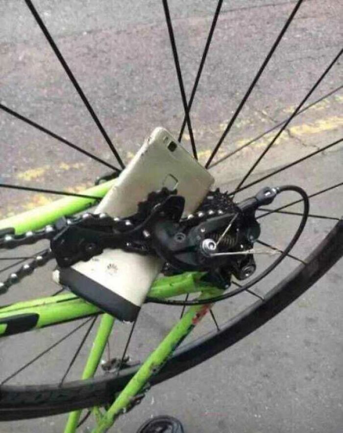 Phone Fell Out Of His Pocket While Riding And Landed Perfectly. Luck Or Magic?