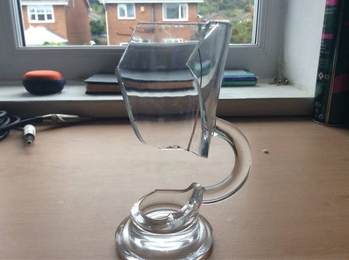 This Glass Broke In Exactly The Right Way. Not Nothing, Just Art!