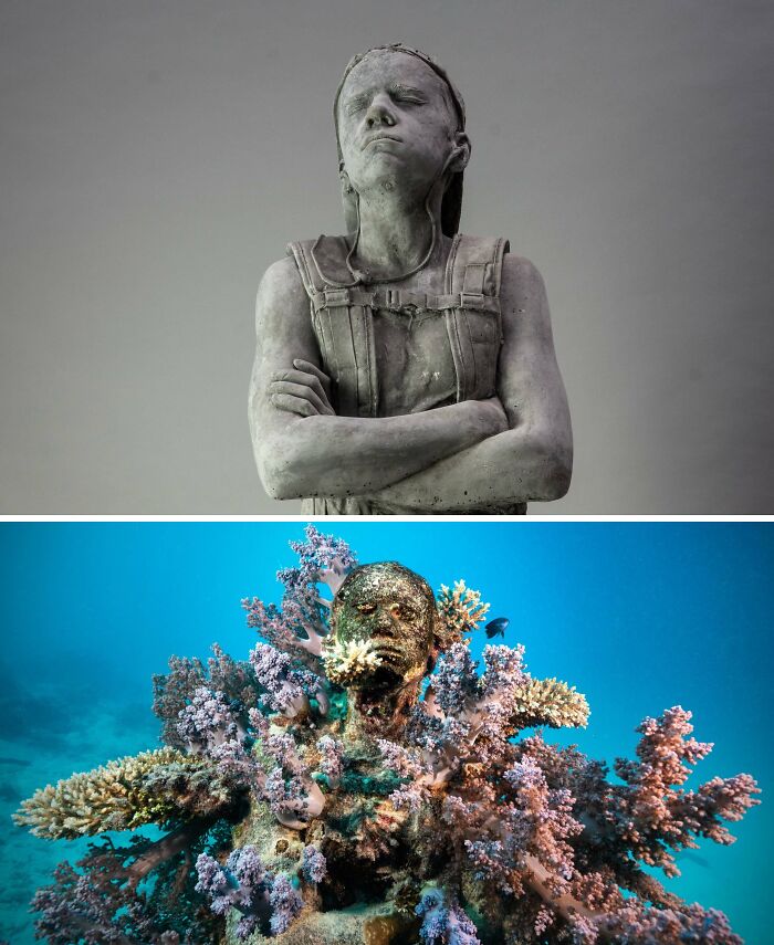 21 Underwater Sculptures That Are Like Secret Ocean Treasures (And Yes, They Help Fish, Too!)