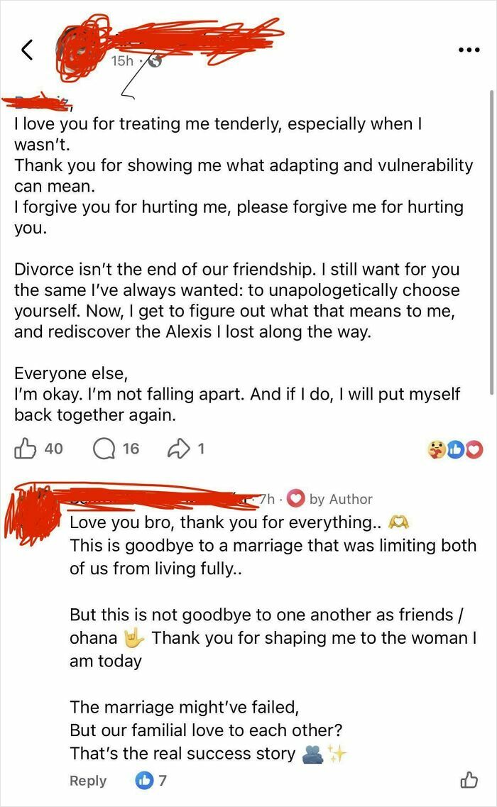 Divorce Announcement Level: Awkward
