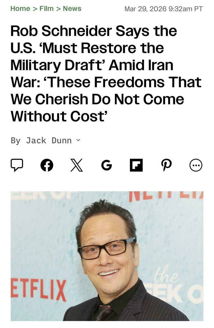Rob Schneider Wants The Military Draft Back (Why Though?)
