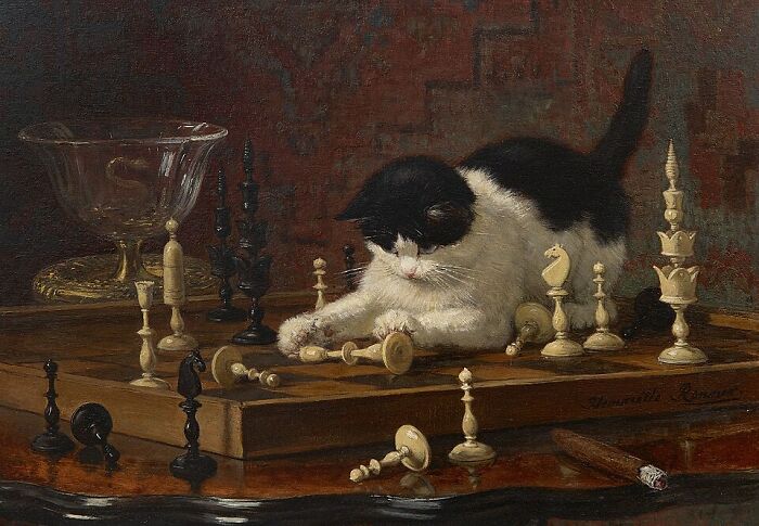 40 Vintage Cat Paintings That Prove Cats Were Troublemakers Even Back Then