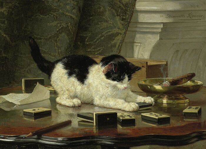 40 Vintage Cat Paintings That Prove Cats Were Troublemakers Even Back Then