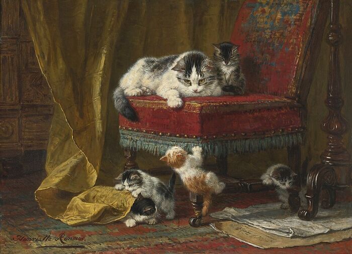 40 Vintage Cat Paintings That Prove Cats Were Troublemakers Even Back Then