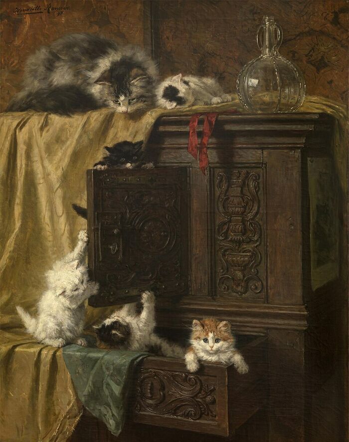40 Vintage Cat Paintings That Prove Cats Were Troublemakers Even Back Then