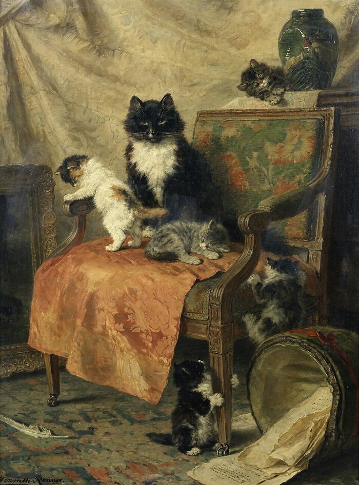 40 Vintage Cat Paintings That Prove Cats Were Troublemakers Even Back Then