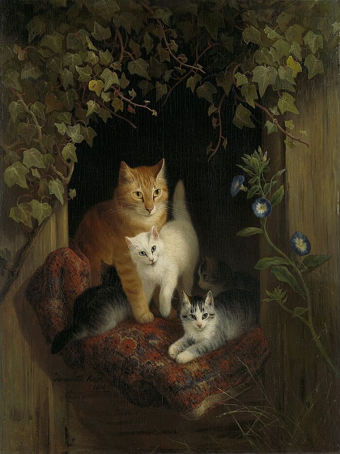 40 Vintage Cat Paintings That Prove Cats Were Troublemakers Even Back Then