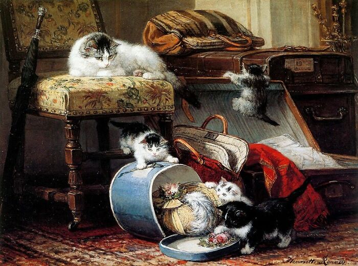 40 Vintage Cat Paintings That Prove Cats Were Troublemakers Even Back Then