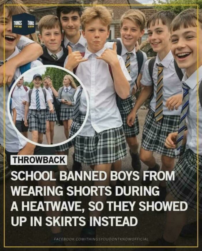 School Said No Shorts, So These Boys Got Creative