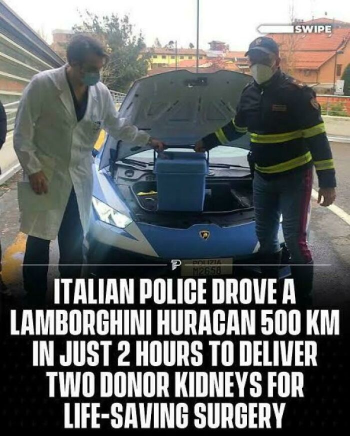 Italian Cops Race Lamborghini To Deliver Donor Kidney Super Fast