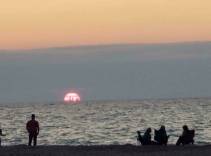 Chicago Skyline Seen From 50 Miles Away