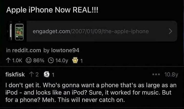 Redditor Reacted To The First iPhone Launch