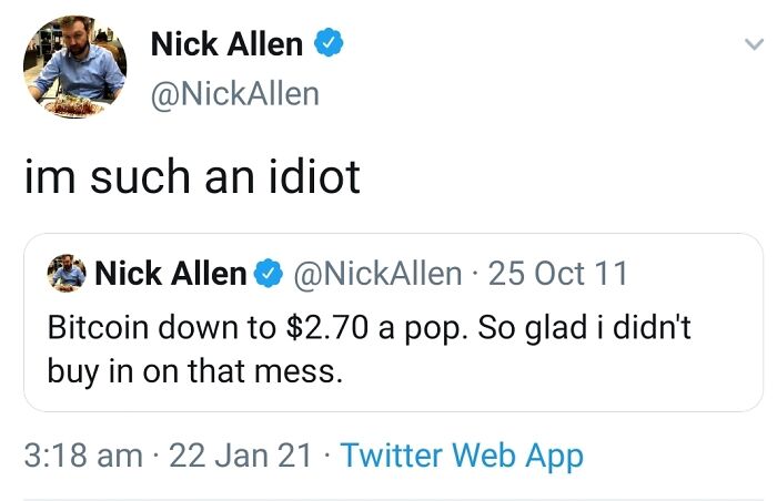 Guy Regrets His Financial Moves (Understatement Of The Year)