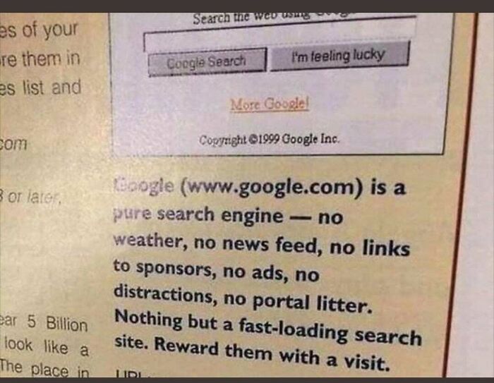 Classic Google Ad From 1999