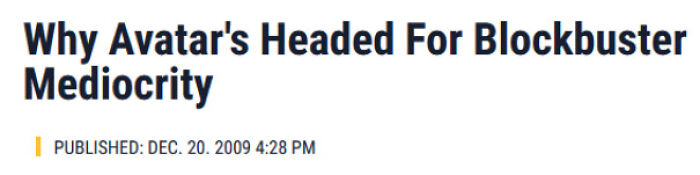 2009 Article Saying Avatar Would Be 'Just Okay'