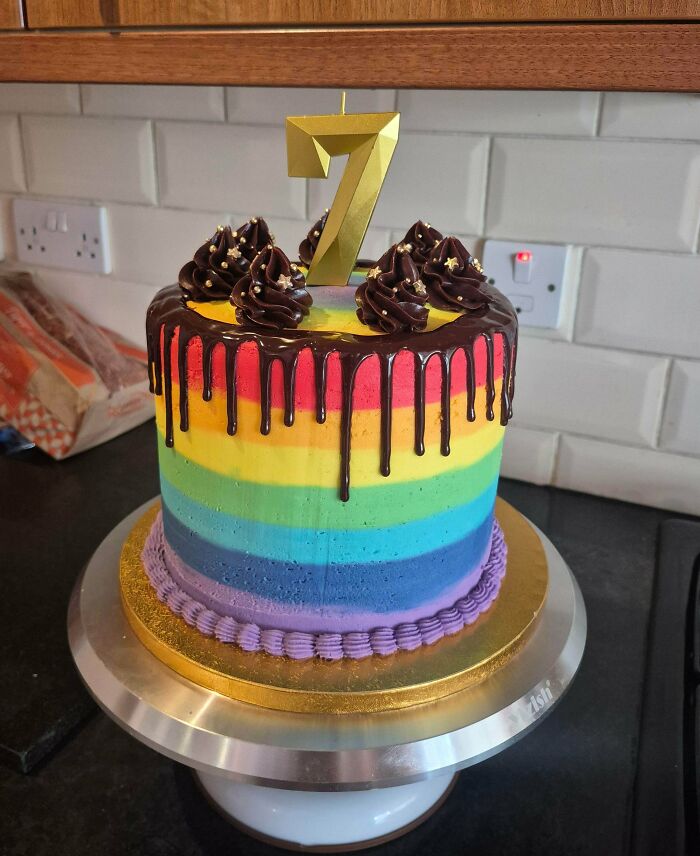 My 7-Year-Old Gave Me A Challenge: Make A Rainbow Cake! Challenge Accepted