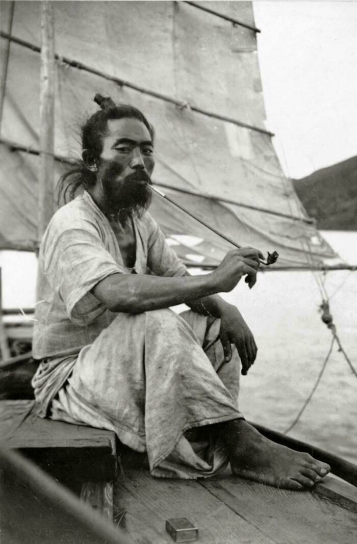 Fisherman Showing Off His Serious Pose, Korea Late 1800s