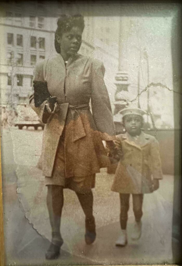 Great Grandma and Grandma Strolling Downtown Houston, 1945