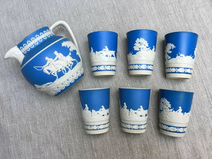 Copeland Spode Jasperware Jug with Hunting Scenes – Germany’s Vintage Charm