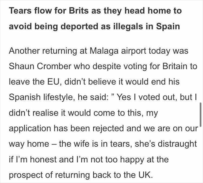 Guy Shocked That Leaving Europe Actually Means Leaving Europe