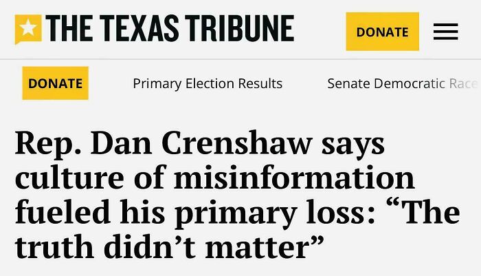 Dan Crenshaw Learns ‘Alternative Facts’ Come in Two Flavors