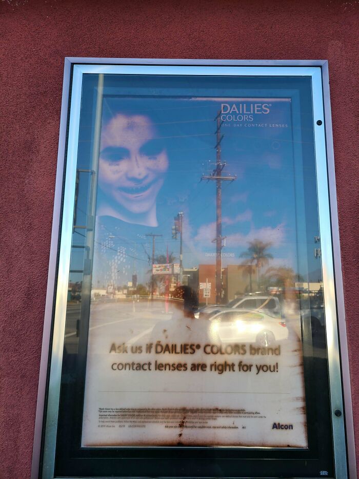Optometrist’s Colored Contacts Ad That Lost Its Way