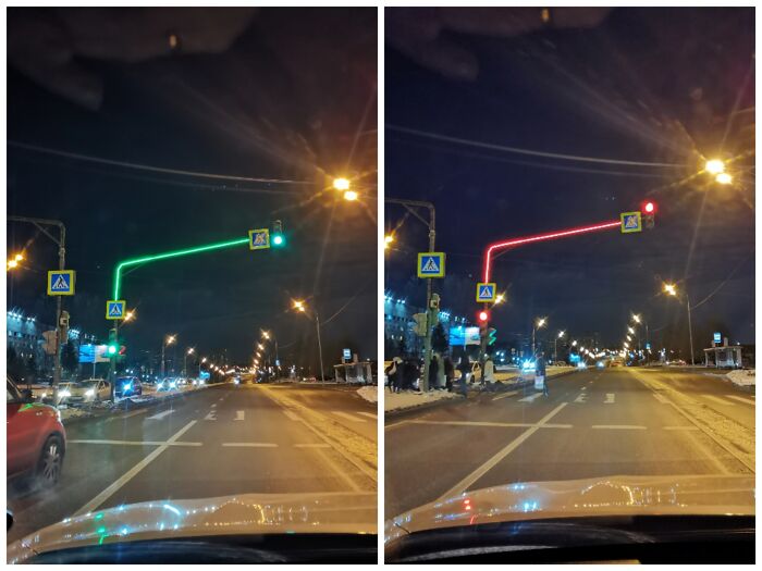 Traffic Light with a Shiny Pole – Because Why Not Make Traffic Stunning?