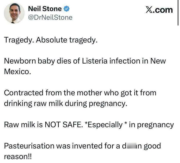 Calling BS: Caused Baby’s Death Because of Raw Milk Obsession