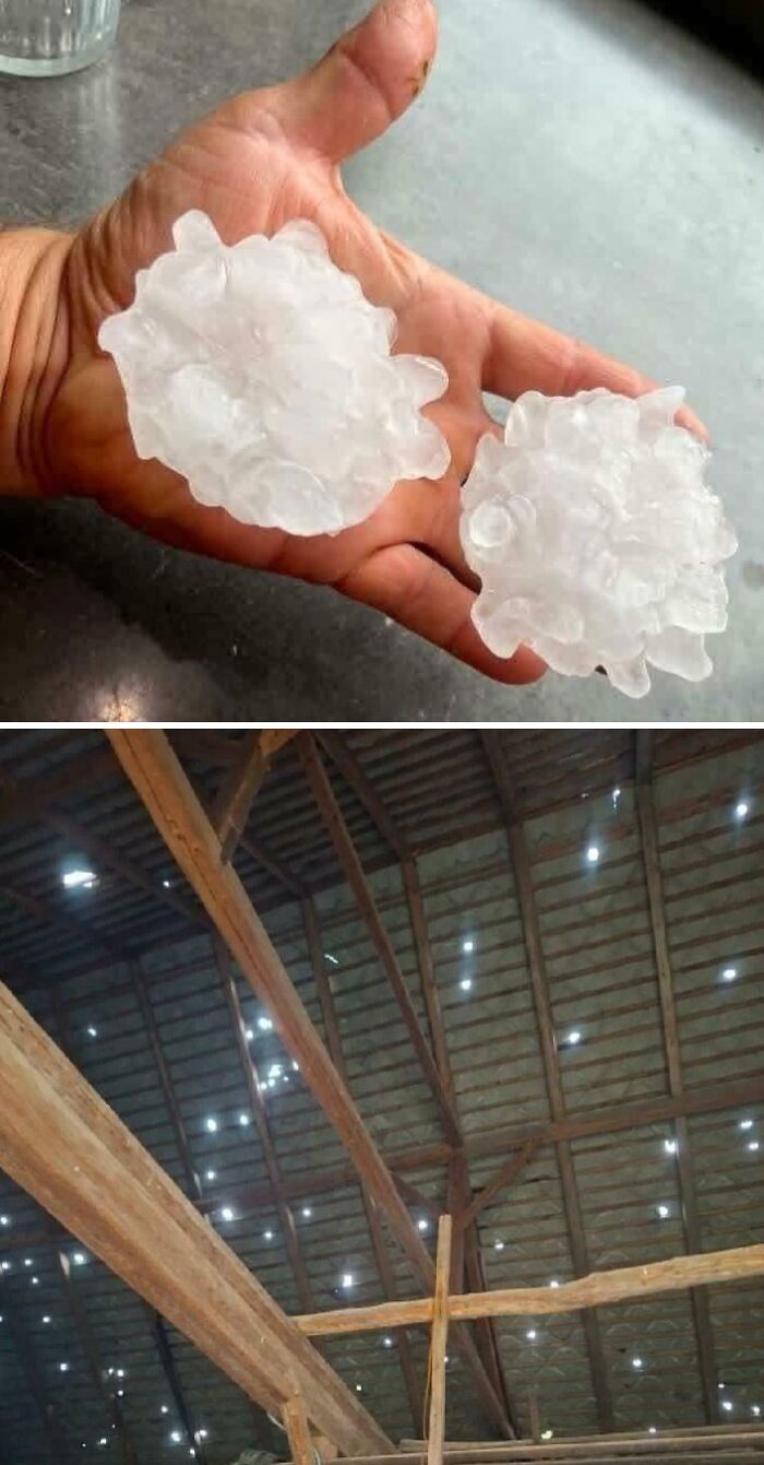 Huge Hailstones Turned My Roof Into Swiss Cheese