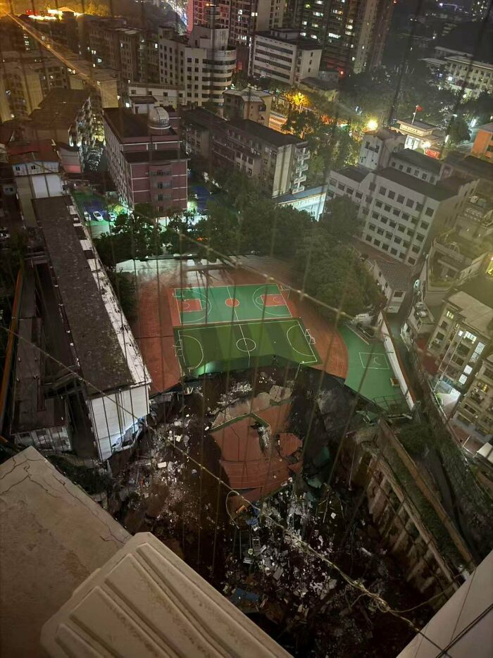 Wait...A Sinkhole Appeared Overnight On A School Playground?!