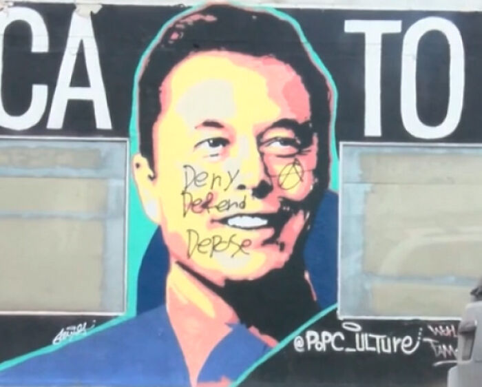 Elon Musk Mural Gets a Not-So-Friendly Makeover in Texas