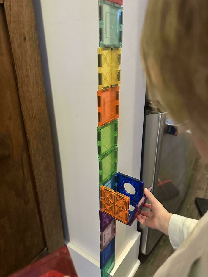 My 3-Year-Old Figured Out Magnets Stick To Drywall