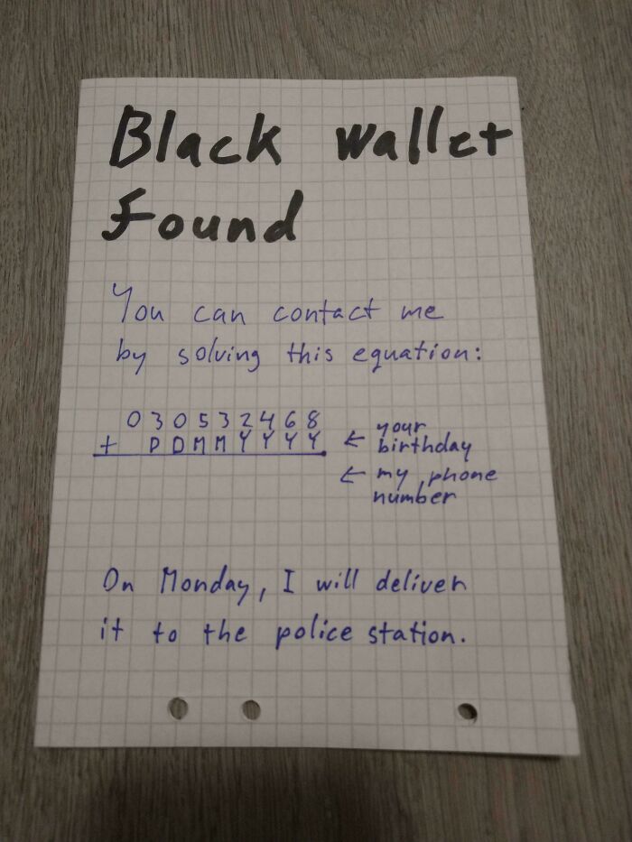 Found a Wallet? This Note Ensures Only the Real Owner Gets in Touch
