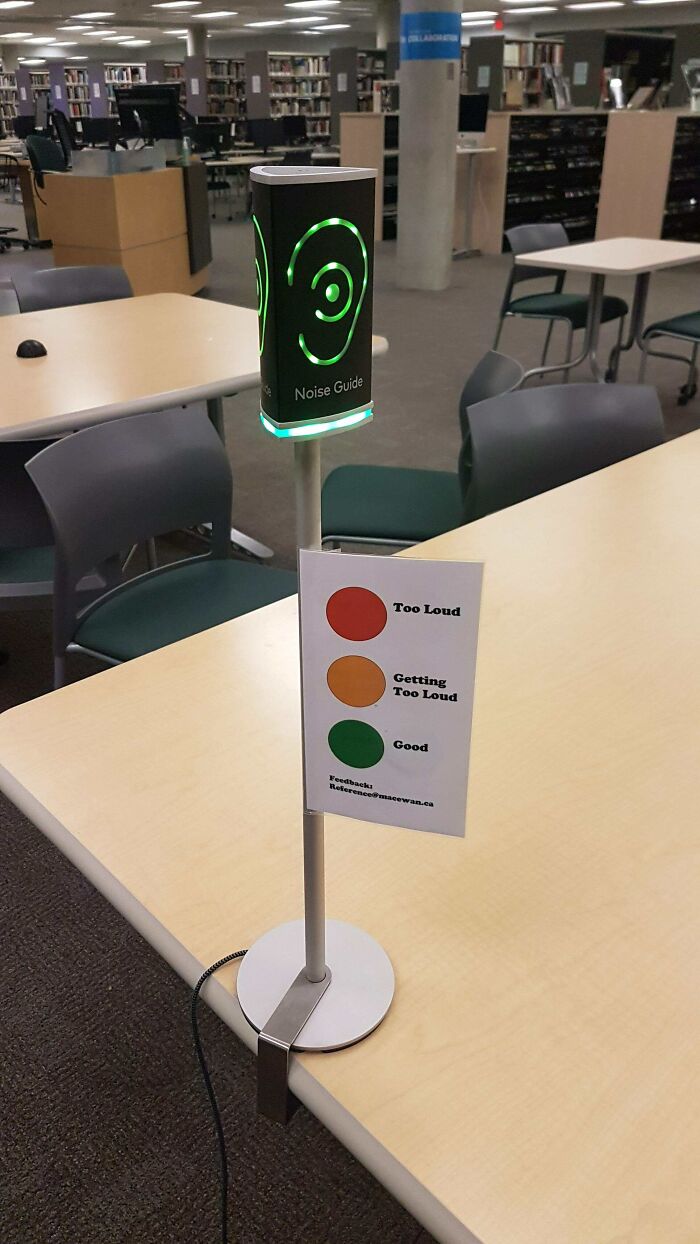Library Noise Guide Lights Up When It’s Too Loud