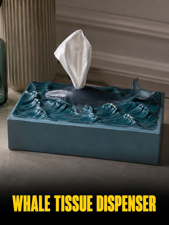Whale-Shaped Tissue Dispenser? So Cute It’s Hard to Pick Your Nose Carefully