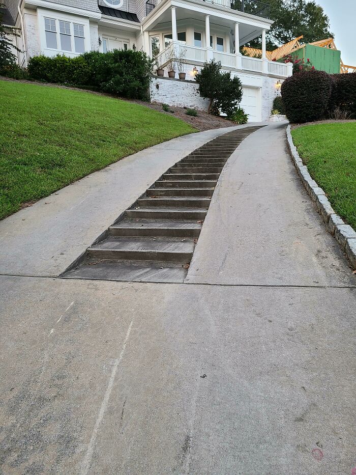 Driveway That’s Also Stairs – Talk About Multi-Tasking